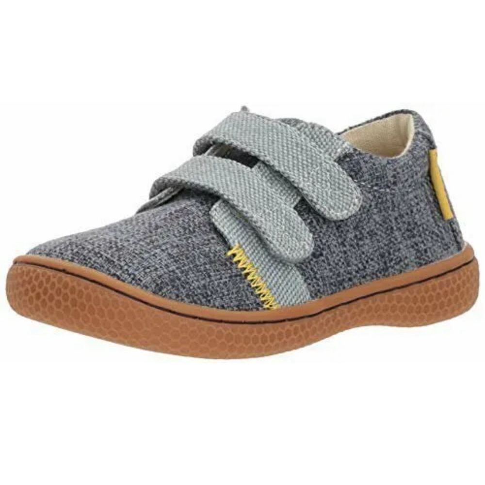 Livie & Luca Size 4 Toddler Hayes Dusty Blue Textile Velcro Sneaker Chambray EUC